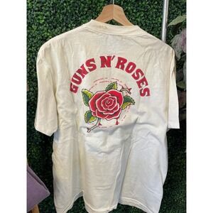 vtg 90s GUNS n ROSES Shirt medium // vintage hair metal music rock autographed